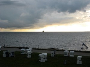 Gewitterfront zieht über die Nordsee